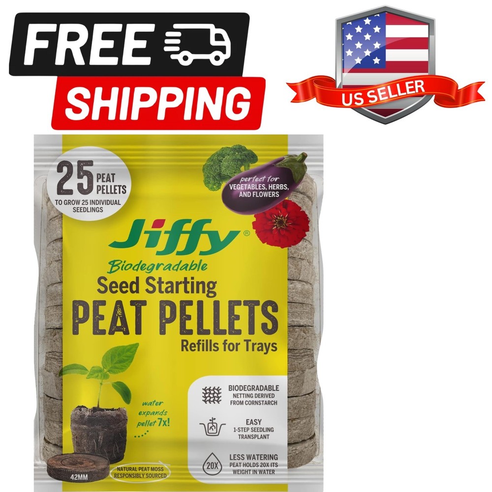 J4REFILL Professional Peat Pellets, Grows 25 Plants - Quantity 1