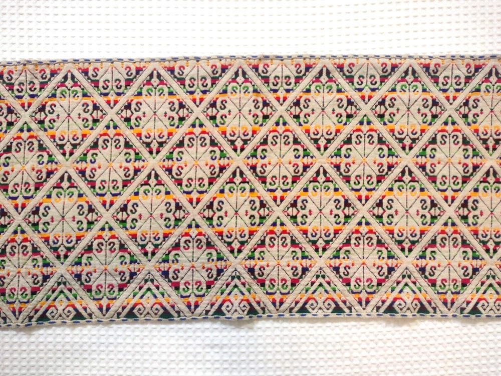 HAND WOVEN AUTHENTIC TRIBAL PERUVIAN MULTI-COLORED RAINBOW TABLE RUNNER/ SHAWL