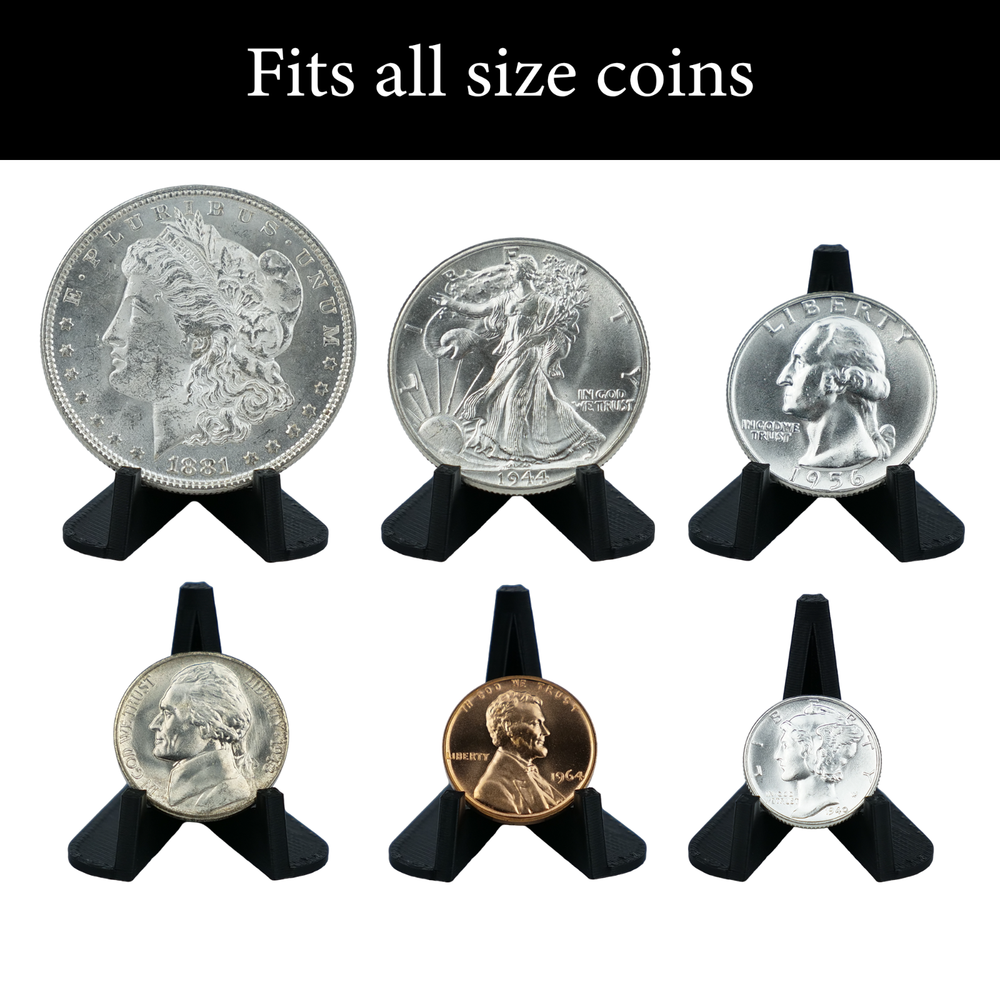 (10) Coin Holder Display Stand Challenge Capsule Storage Box Case Easel Plastic