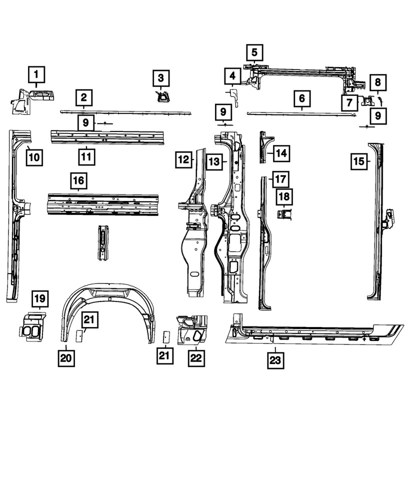 Genuine Mopar Ram Side Panel Reinforcement 68134263AA