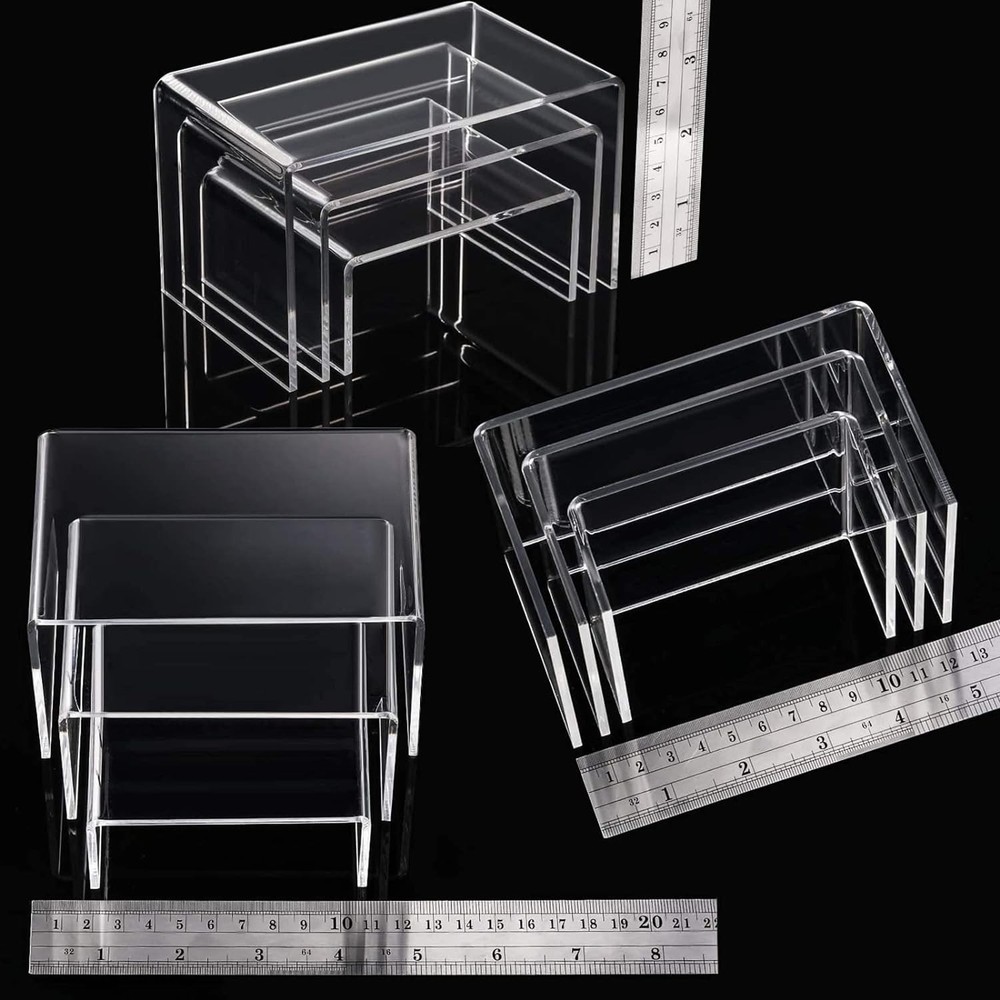 Versatile 2 Sets of Clear Acrylic Risers: Small and Elegant Display Solutions