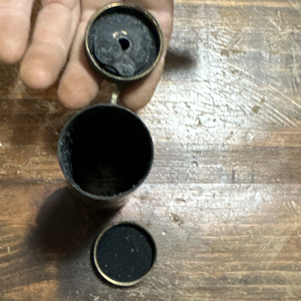 Vintage Brass Muzzleloader Powder Flask Dispenser