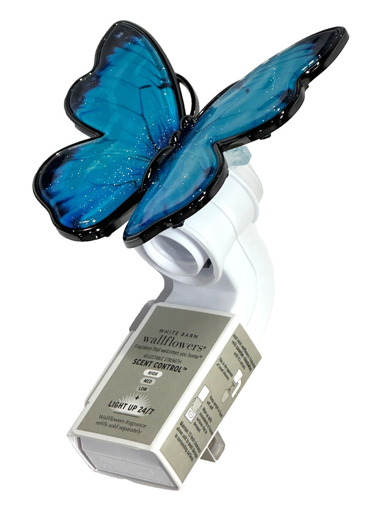 BATH & BODY WORKS BLUE BUTTERFLY ADJUSTABLE SCENT CONTROL WALLFLOWER PLUG UNIT