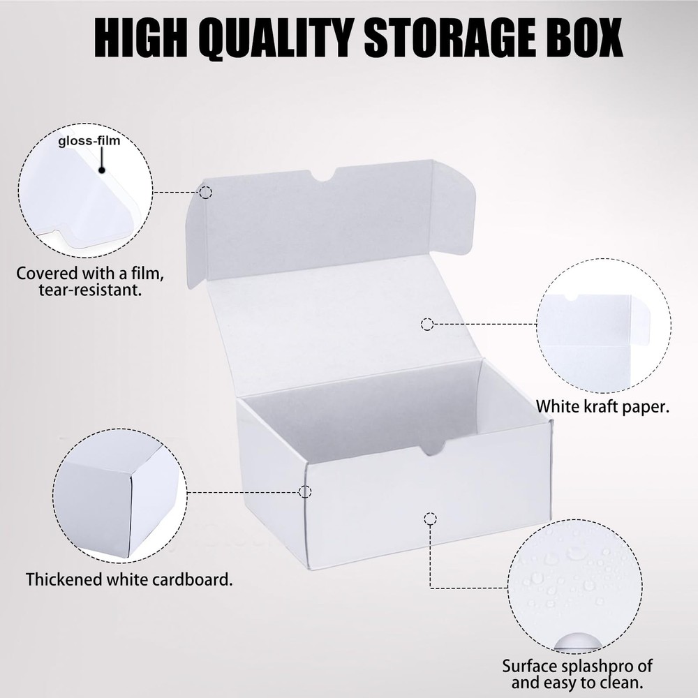 Toploader Trading Card Storage Box, 4-Pack 100 Count White Corrugated Cardboa...