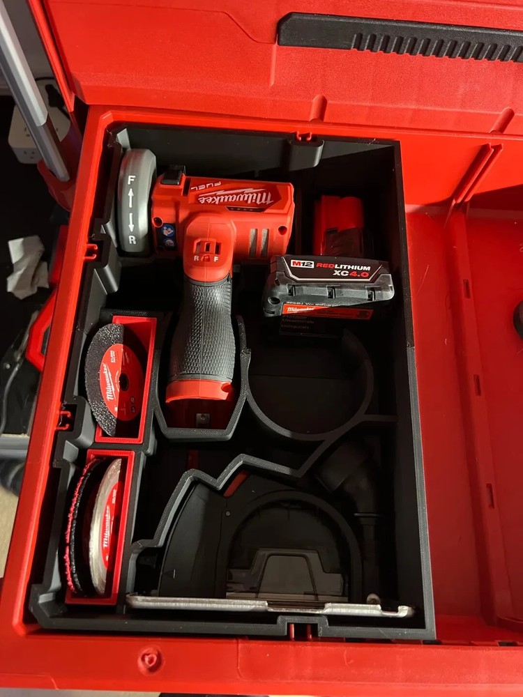 M12 Cut Off Tool Insert for Milwaukee Packout  (Insert Only) black