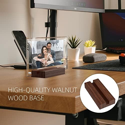 Dollar Bill Frame Acrylic Currency Display Black Walnut Base 2 Pack