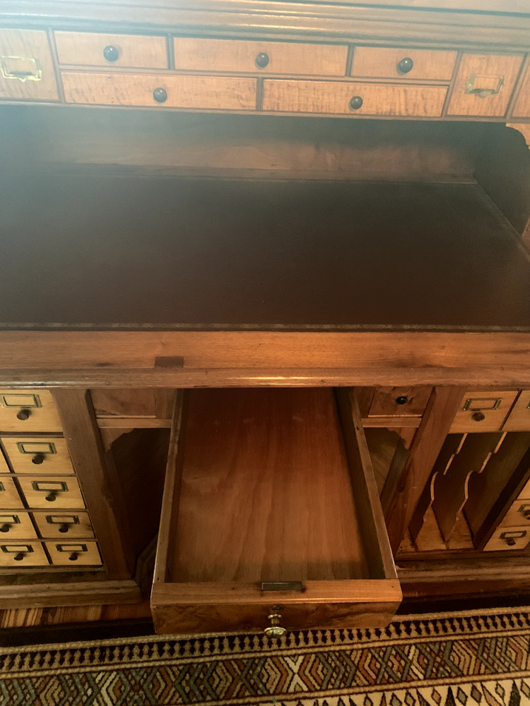 WOOTON DOUBLE ROTARY WALNUT DESK