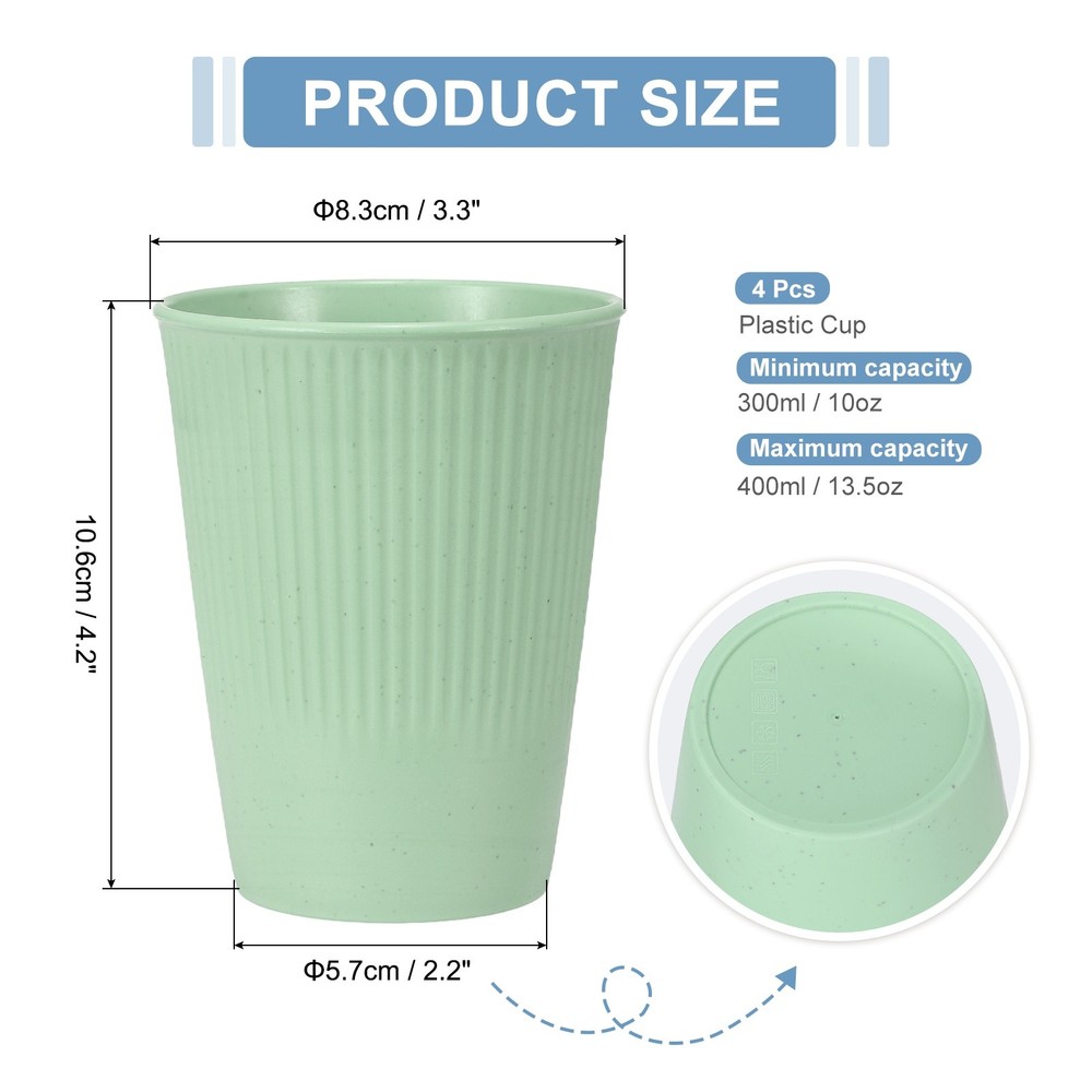 4 Pcs Simple Toothbrush Cup, Light Green