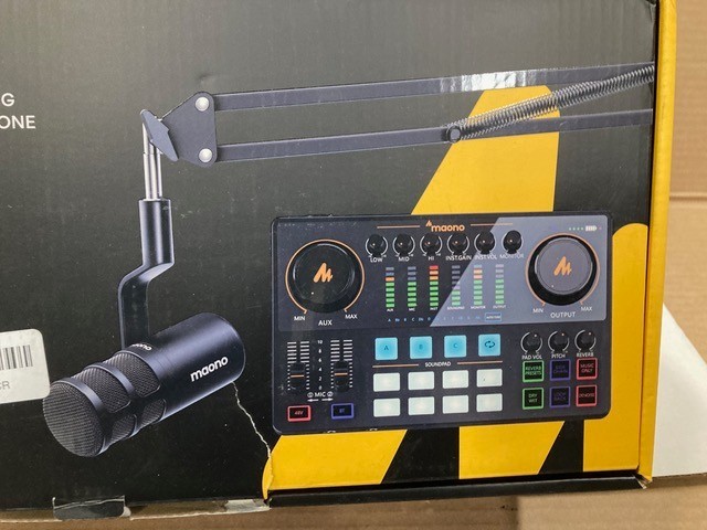 Maono Caster E2 Podcast Equipment Bundle with Dynamic Mic, Bluetooth, AME2C