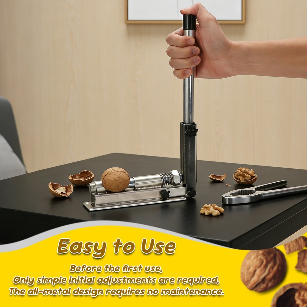 Heavy Duty Black Walnut Nut Cracker Wall Mount for Macadamia Hickory - Unpainted