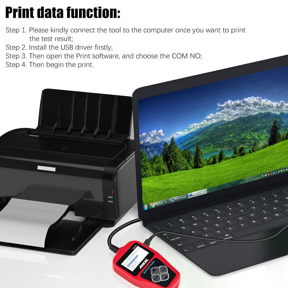 ANCEL BA101 12V Car Battery Load Tester Analyzer 100~2000CCA with Protective Bag