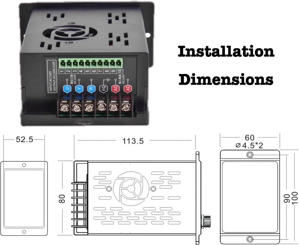 Generic 750W 1HP VFD, AC 110-220V Variable Frequency Drive