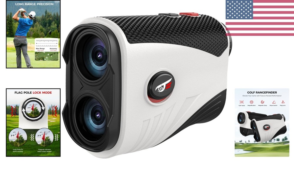 Compact Waterproof Golf Rangefinder with 7X Magnification & Flag Locking