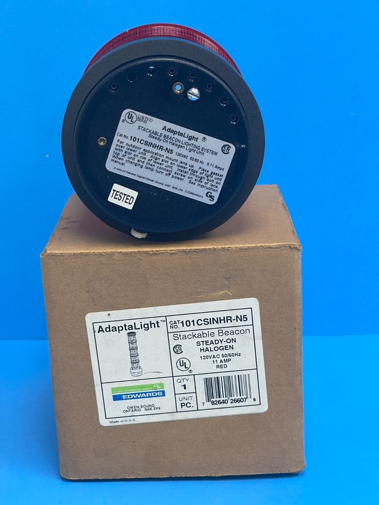 AdaptaLight 101CSINHR-N5 Red Stackable Beacon Steady on Halogen 120VAC