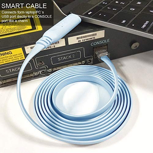 USB-C Cisco Console Cable,OIKWAN 6ft USB Type C 6 ft 1-Pack, Blue usb-c