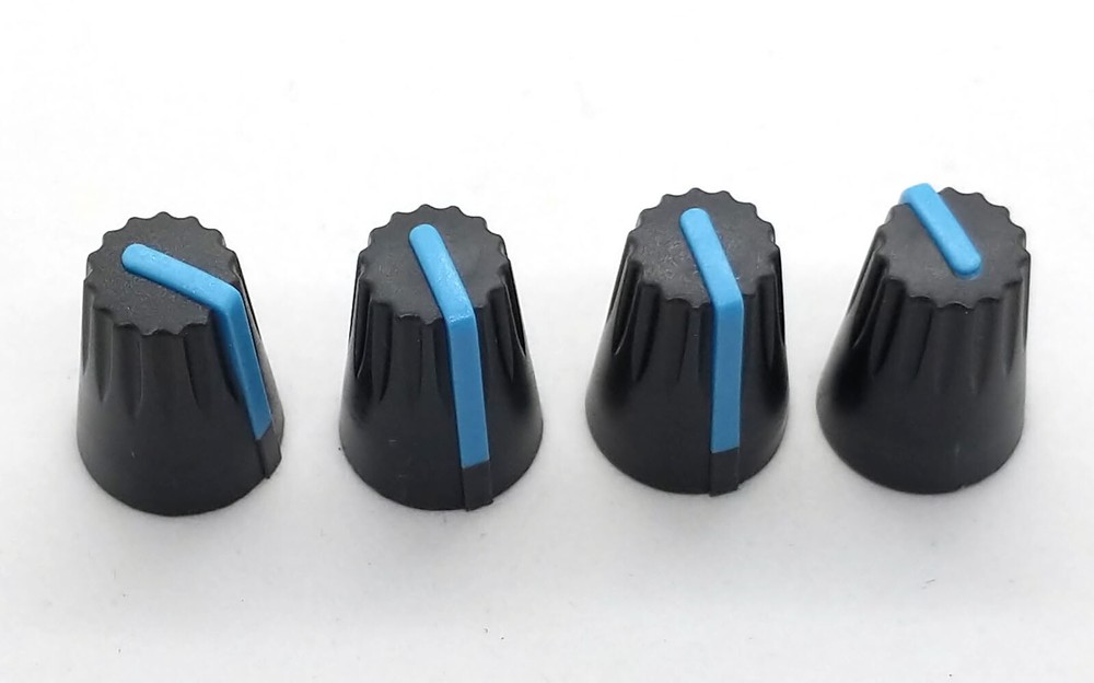 4 Push-on Knobs for Round 18-tooth Shaft Potentiometers Volume Control Mixer 6mm