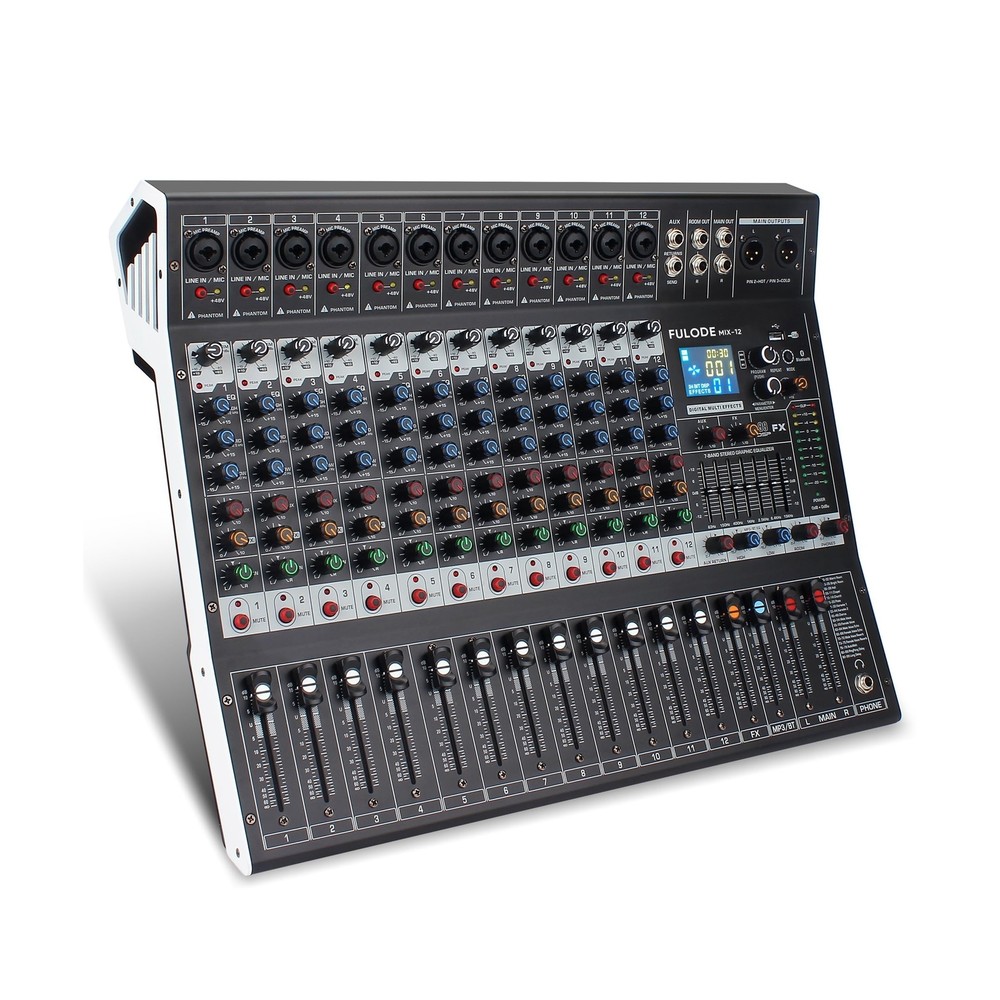 12-Channel Bluetooth Studio Audio Mixer 99 Bit DSP Digital Processor w/USB MP...