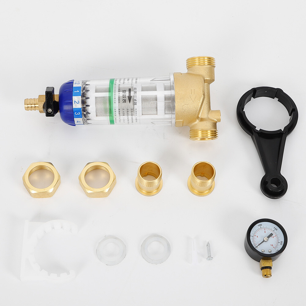 Purewater Whole House Water Pre-Filter System Reusable Spin Down Sediment Filter