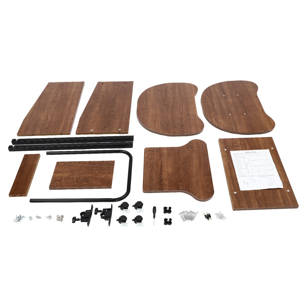 Height Adjustable Mobile Presentation Stand with Storage and Wheels
