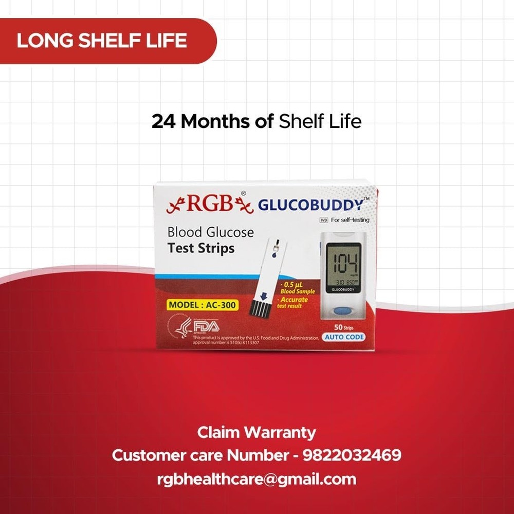 Blood Testing Glucose Test 100 Strips For Glucometer Machine AEs