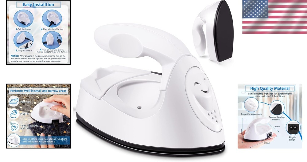 Compact Mini Craft Iron - Efficient 170°C Heat Press for DIY & Sewing Projects