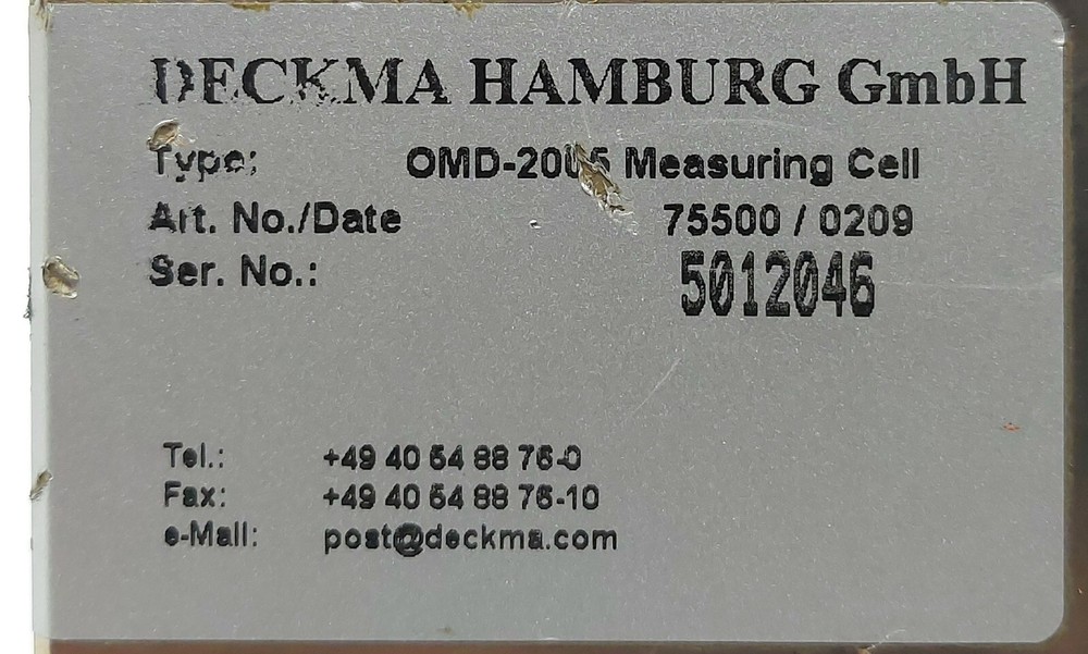 Deckma OMD-2005 Measuring Cell