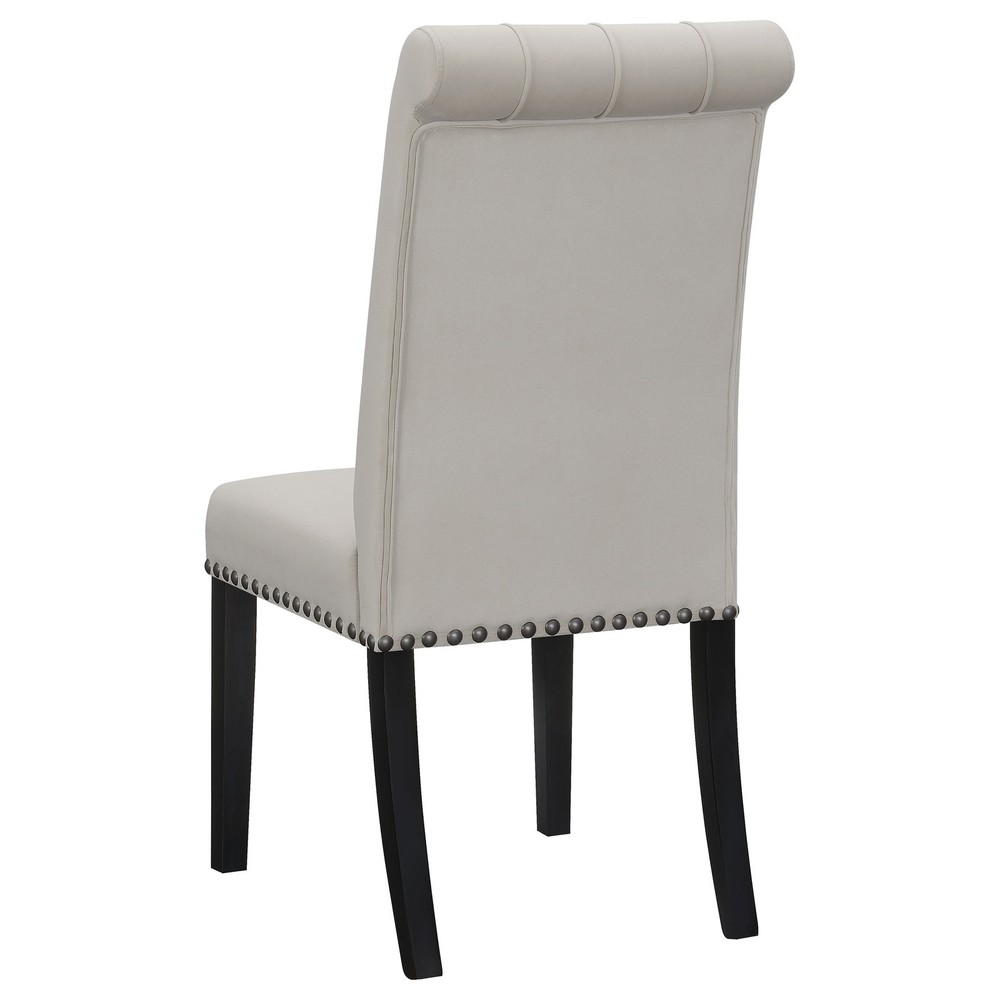 Sand and Rustic Espresso Tufted Side Chairs