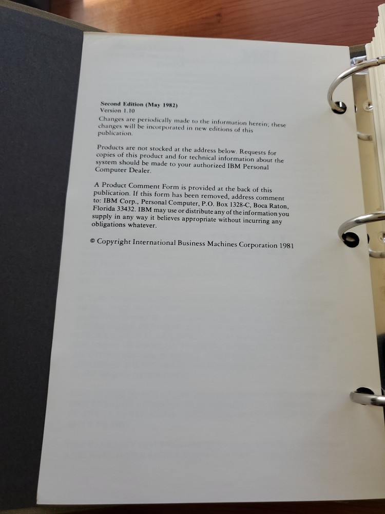 IBM Basic Personal Computer PC Hardware Reference Library 6025010 2nd ed. 1982