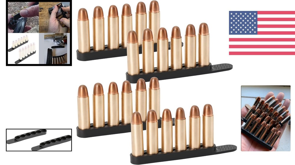 4-Pack Speed Loader for .38/.357 - 6 Rounds Capacity, Compact & Concealable