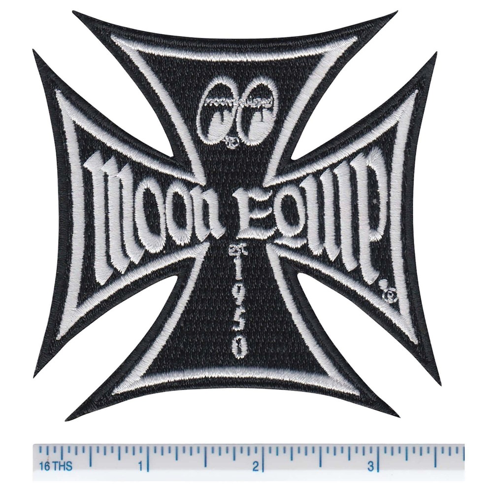 Mooneyes Maltese Iron Cross Patch - Black