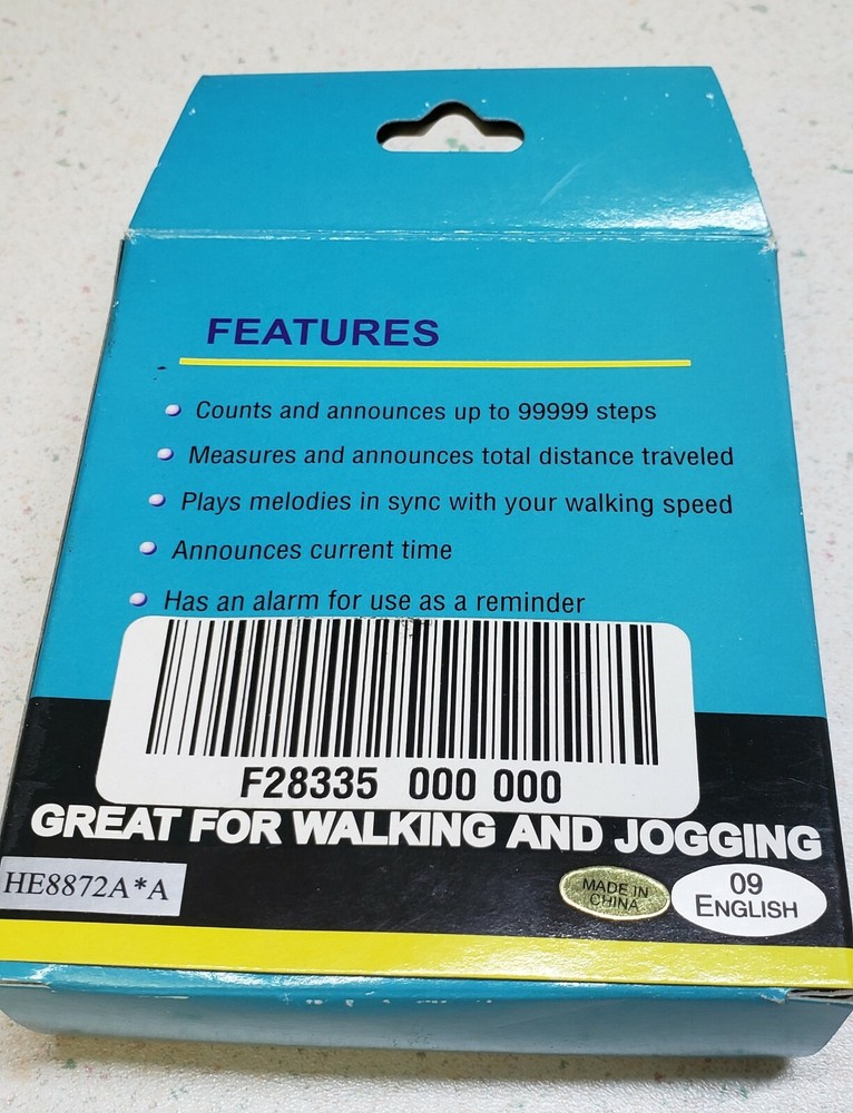 Talking Pedometer Announces Steps and Distance