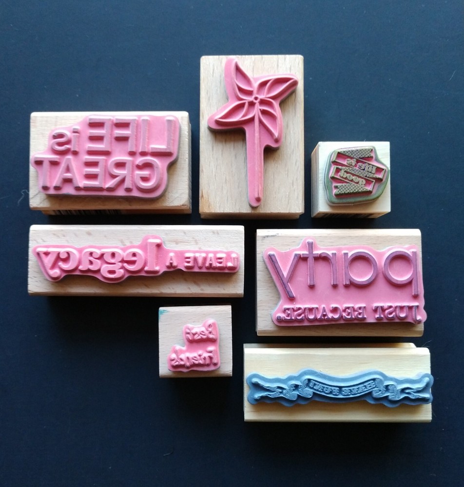 Rubber Stamp Set Good Life 7pc