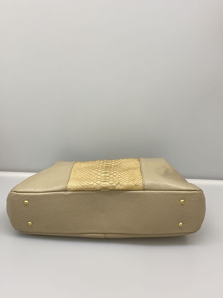 ATAO Handbag Leather BEG Plain ELVY LUXE