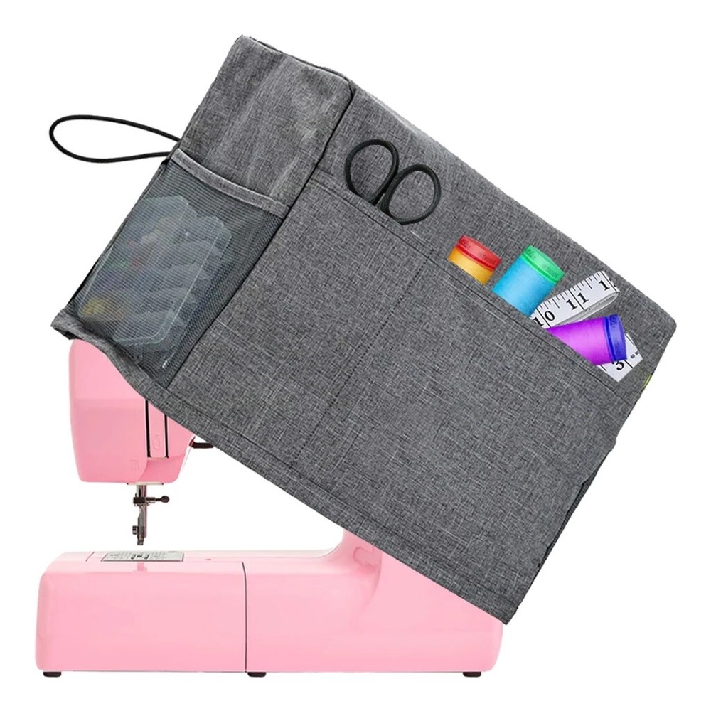 Sewing Machine Protector Dust‑Proof Cover With Tool Storage Pocket 46x21x32cm