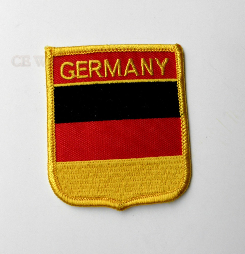 GERMAN GERMANY SHIELD EMBROIDERED PATCH 2 X 3 INCHES