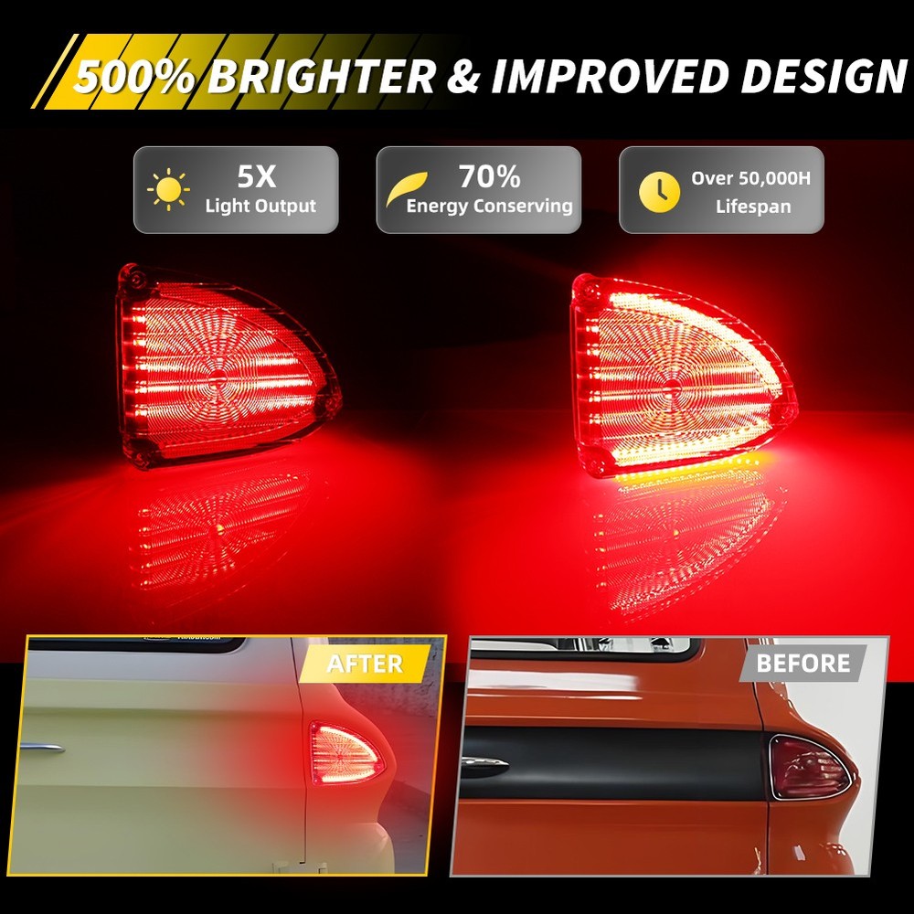 Red LED Rear Tail Brake Lights For 1960-1966 Chevy & GMC Panel Truck Suburbans