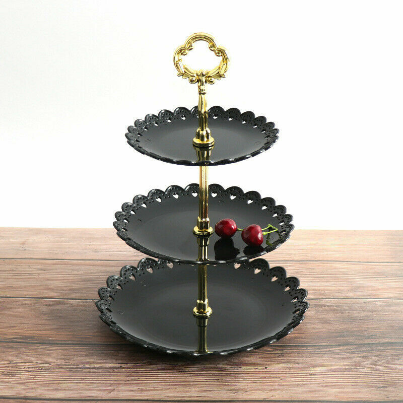 3-Tier Cupcake Stand Cake Round Serving Display Dessert Plate Rack Wedding