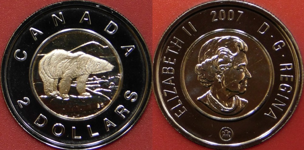 Proof Like 2007 Canada 2 Dollars From Mint's Set