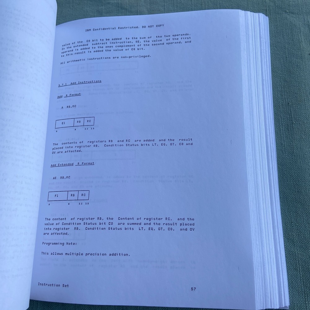 IBM ROMP Processor Copy Functional Specification 1983 Vintage Book Manual 32 Bit