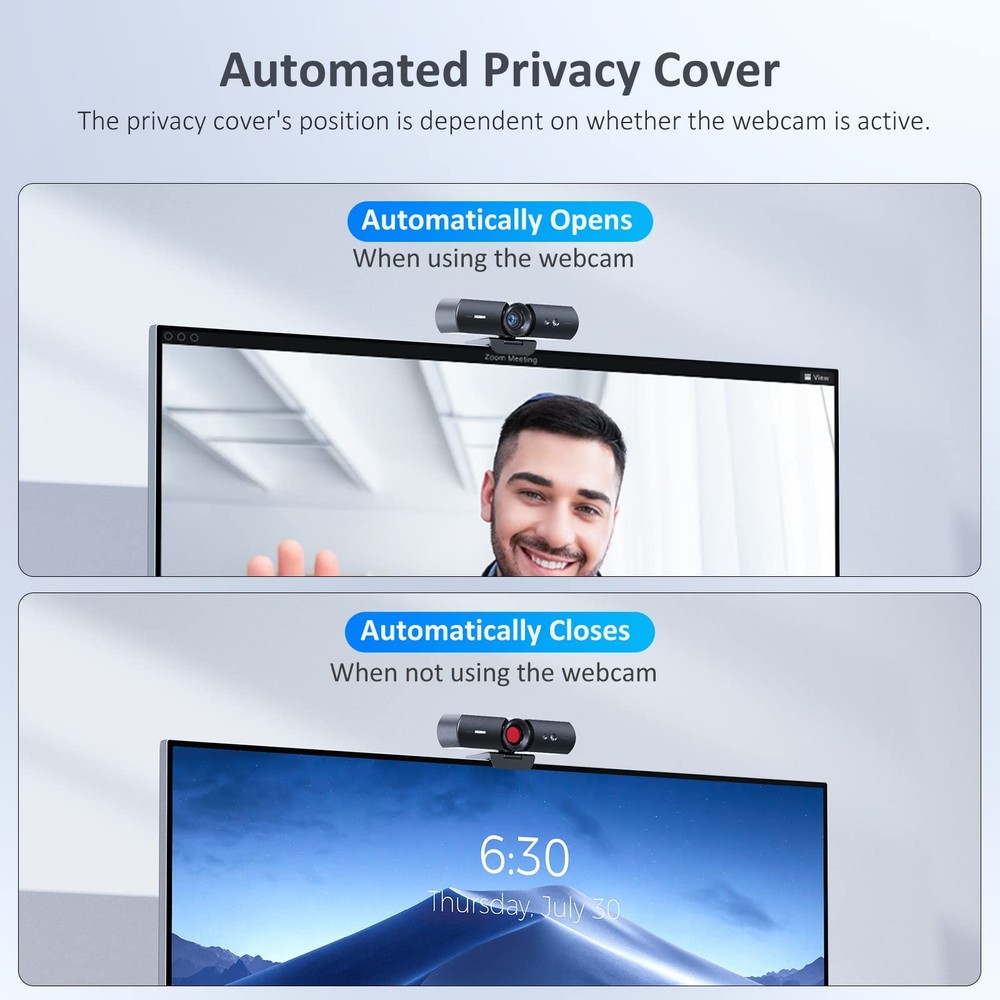 NexiGo HelloCam, 1080P Webcam with Windows Hello, True Privacy, Automatic Ele...