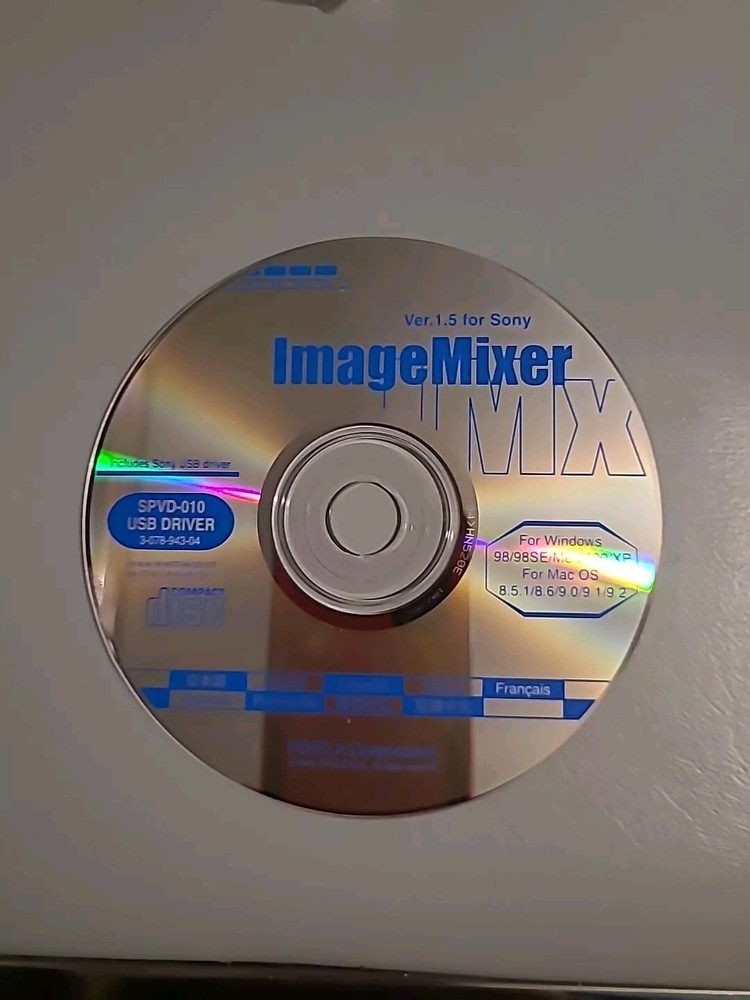 Image Mixer Version 1.5 For Sony USB Driver CD Rom Disk for Windows 98/98SE....