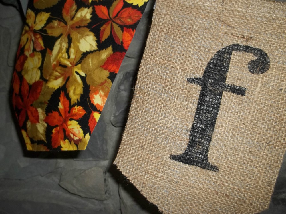 Hand Crafted Fall Burlap Banner. Each Pennant Comes With Backing. Very Nice!