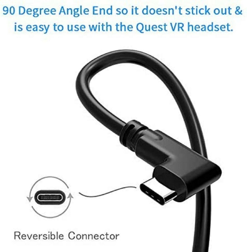 14ft Link Cable for Oculus Quest 2 Type-C Right Angle to USB A Charging Cord USA