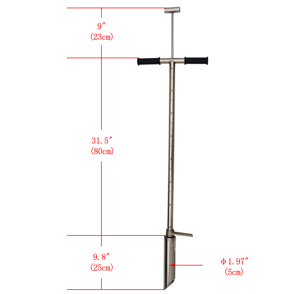40'' Soil Sampler Probe Stainless Steel Soil Test Probe Dia. 2'' Soil Sampling