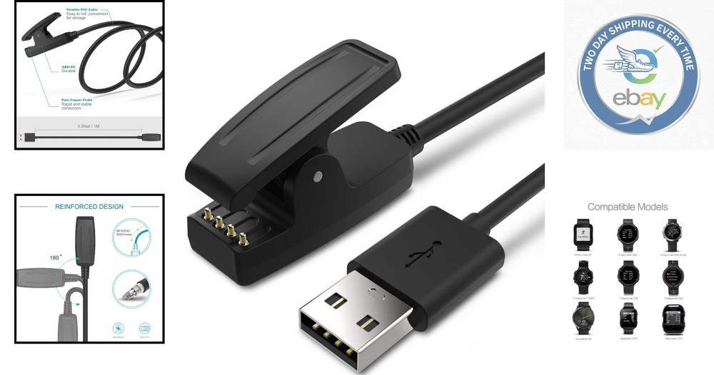 Universal USB Charging Cable for Garmin Devices - Lightweight & Compact 100cm
