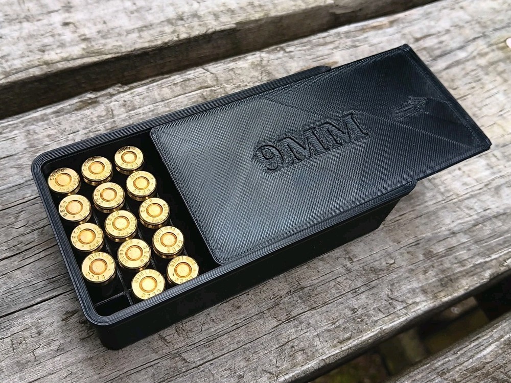 Stackable 9mm Ammo Storage Case - Holds 50 Rounds