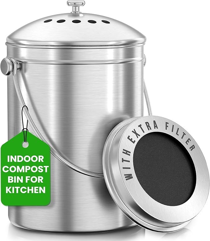 Utopia Kitchen Compost Bin for Kitchen Countertop - 1.3 Gallon Compost Bucket