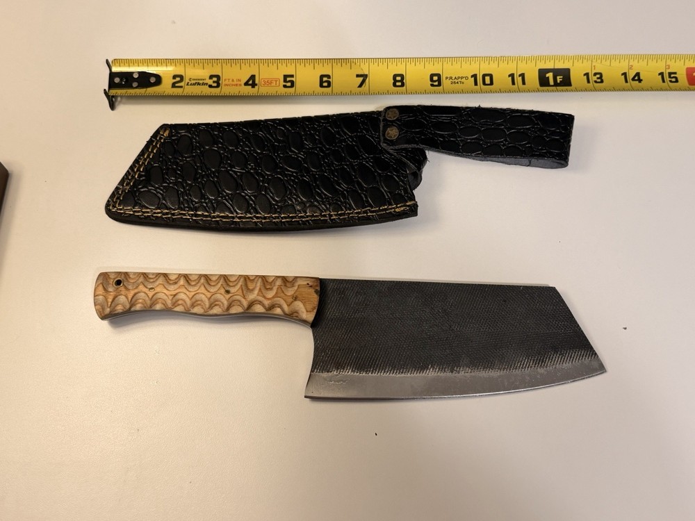 Handcrafted Cleaver Diamond Cut Patterned Blade
