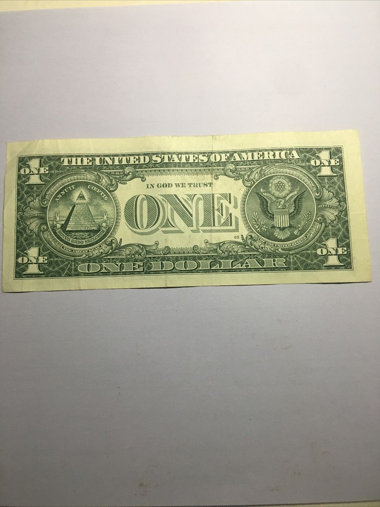 2021 Error $1 Bill Offset Mis-Print Obverse & Reverse