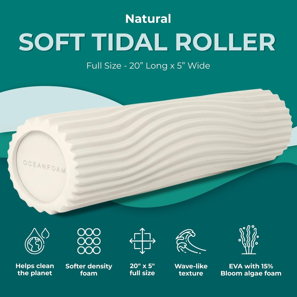 Oceanfoam Soft Tidal Roller (Natural) - Low Density Foam Roller for Physical ...